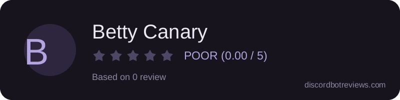 Rating widget preview for Betty Canary