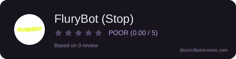 Rating widget preview for FluryBot (Stop)