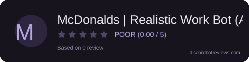 Rating widget preview for McDonalds | Realistic Work Bot (AX)