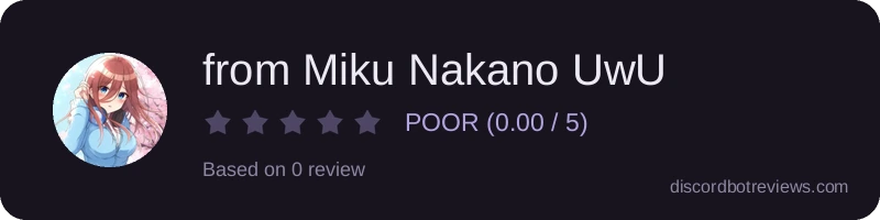 Rating banner for from Miku Nakano UwU