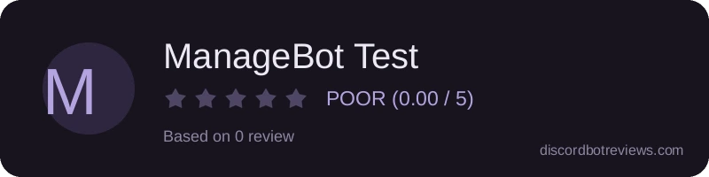 Rating widget preview for ManageBot Test