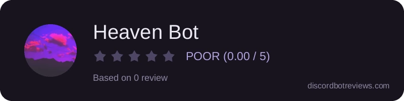 Rating widget preview for Heaven Bot