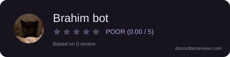 Rating widget preview for Brahim bot