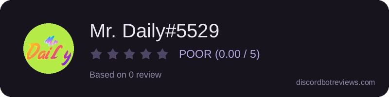 Rating widget preview for Mr. Daily#5529