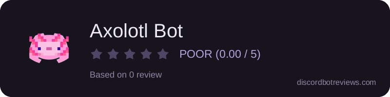 Rating banner for Axolotl Bot