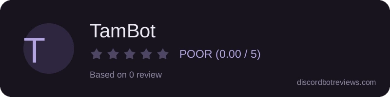 Rating widget preview for TamBot