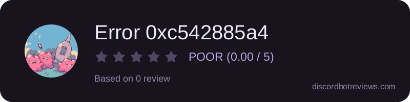 Rating widget preview for Error 0xc542885a4