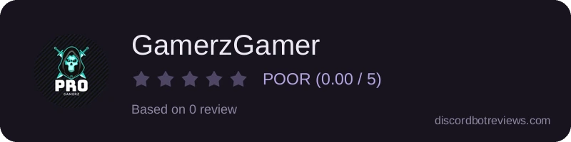 Rating widget preview for GamerzGamer