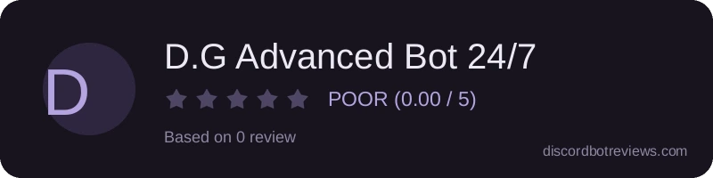 Rating widget preview for D.G Advanced Bot 24/7