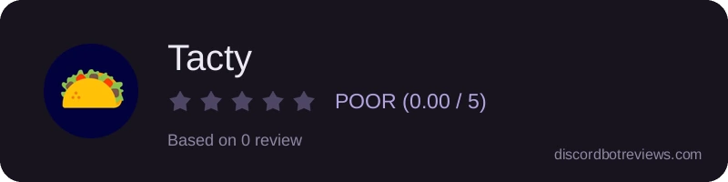 Rating widget preview for Tacty