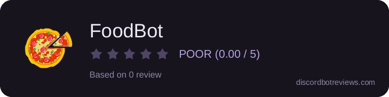 Rating widget preview for FoodBot