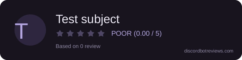 Rating widget preview for Test subject