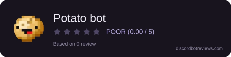 Rating widget preview for Potato bot
