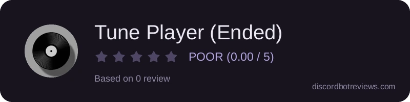 Rating banner for Tune Player (Ended)