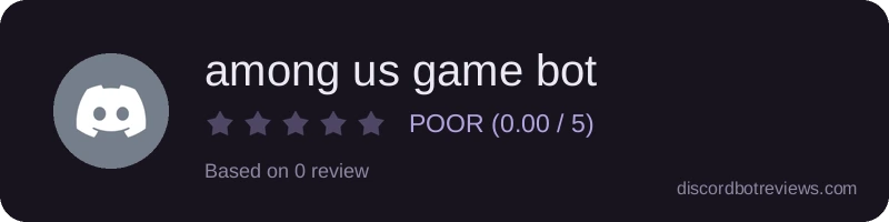 Rating widget preview for among us game bot
