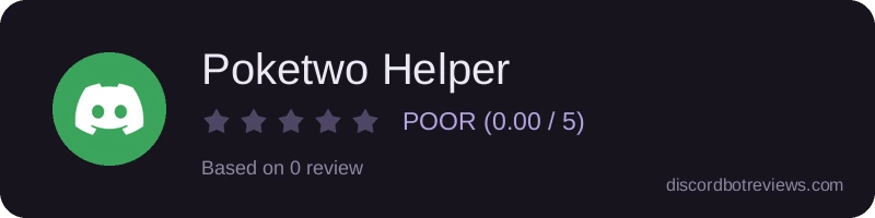 Rating widget preview for Poketwo Helper