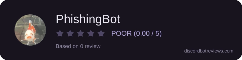 Rating widget preview for PhishingBot