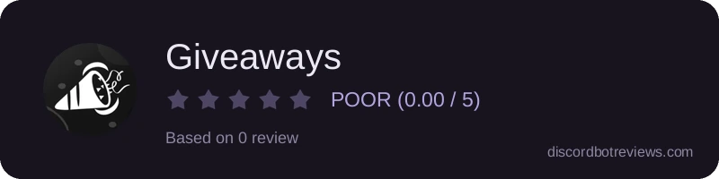 Rating widget preview for Giveaways
