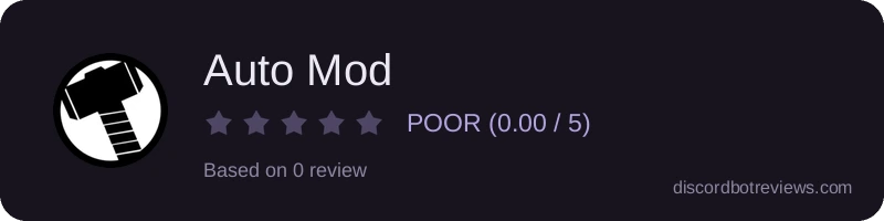 Rating widget preview for Auto Mod