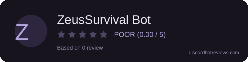 Rating widget preview for ZeusSurvival Bot