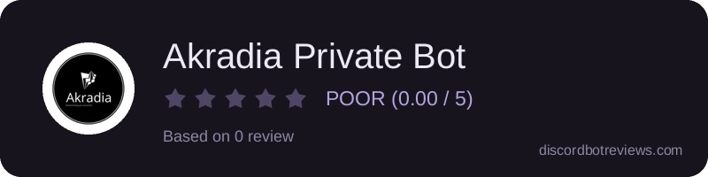Rating widget preview for Akradia Private Bot