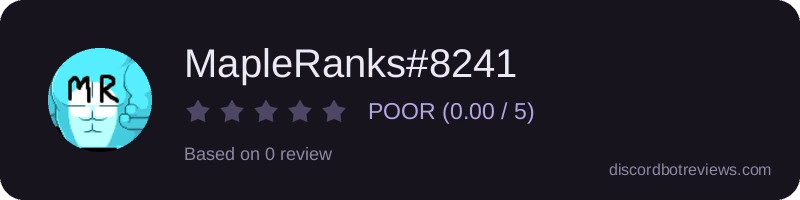 Rating widget preview for MapleRanks#8241