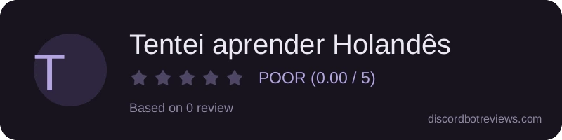 Rating widget preview for Tentei aprender Holandês