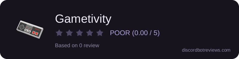 Rating widget preview for Gametivity