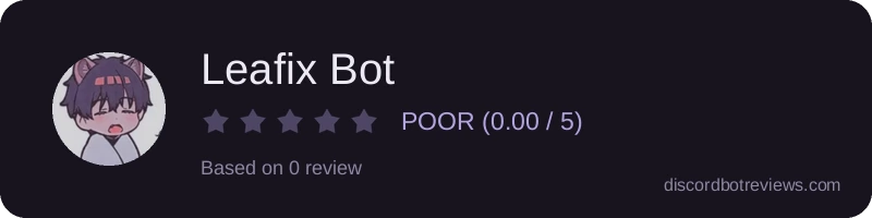 Rating widget preview for Leafix Bot