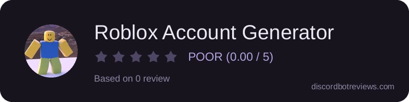 Rating widget preview for Roblox Account Generator