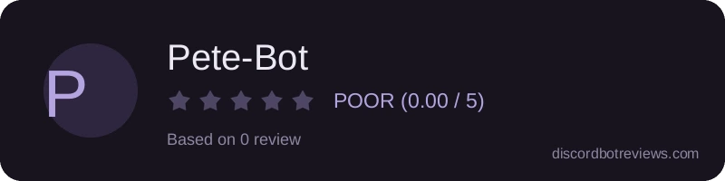 Rating banner for Pete-Bot
