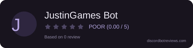 Rating widget preview for JustinGames Bot
