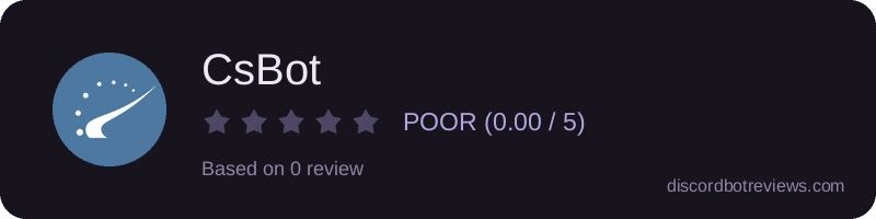 Rating widget preview for CsBot