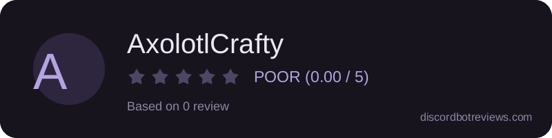Rating widget preview for AxolotlCrafty
