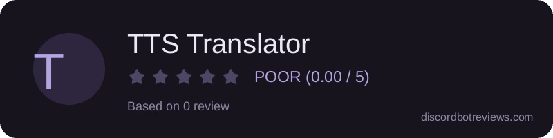 Rating widget preview for TTS Translator