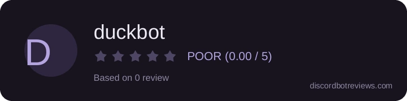 Rating banner for duckbot