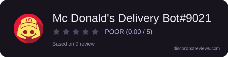 Rating widget preview for Mc Donald's Delivery Bot#9021