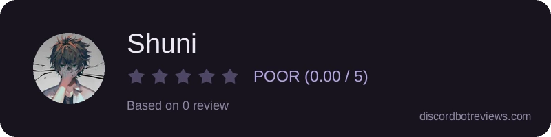 Rating widget preview for Shuni