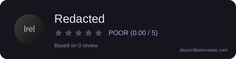 Rating widget preview for Redacted