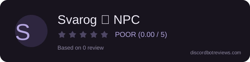 Rating widget preview for Svarog お NPC