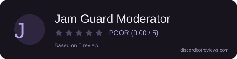 Rating widget preview for Jam Guard Moderator