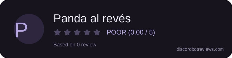 Rating widget preview for Panda al revés