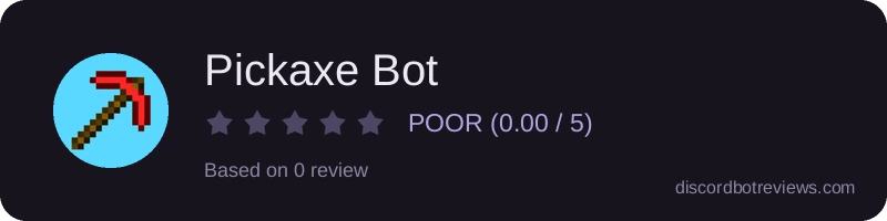 Rating widget preview for Pickaxe Bot