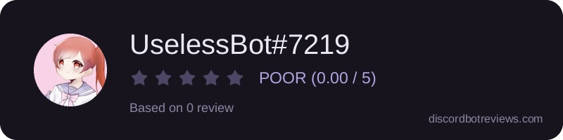 Rating widget preview for UselessBot#7219