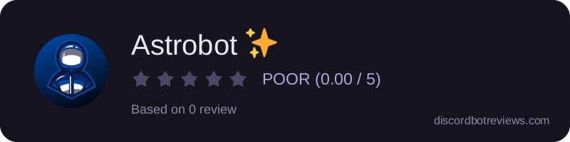 Rating widget preview for Astrobot ✨