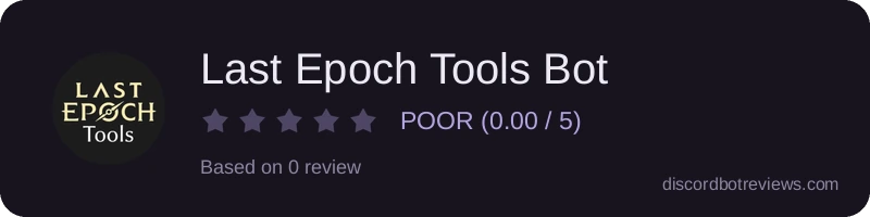 Rating widget preview for Last Epoch Tools Bot
