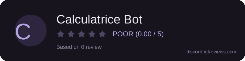 Rating widget preview for Calculatrice Bot