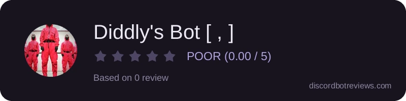 Rating widget preview for Diddly's Bot [ , ]