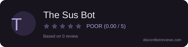 Rating widget preview for The Sus Bot