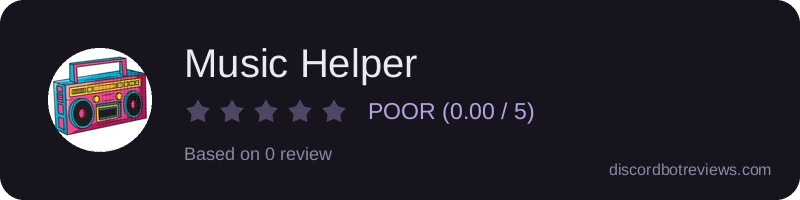 Rating widget preview for Music Helper